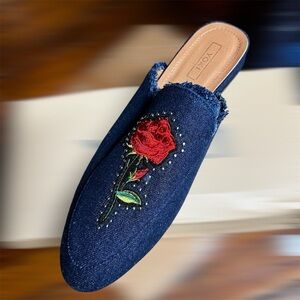 Yoki Women’s Willas Mule in Dark Denim and Light Denim Style Size 11